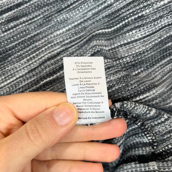 T by TALBOTS Size XL Snap Mock Turtleneck Top Thermal Pullover Spacedye Gray - Picture 11 of 11